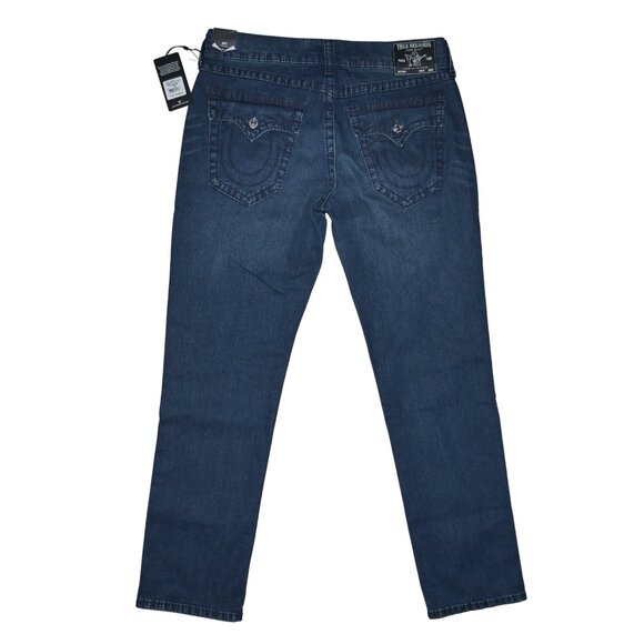 True Religion Geno Big T Flap Jeans Men's Size 36x32 Super Dark Wash Denim NWT - Picture 3 of 11